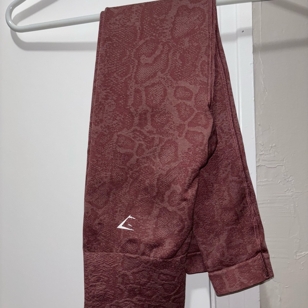 Gymshark Burgundy Animal Print Leggings